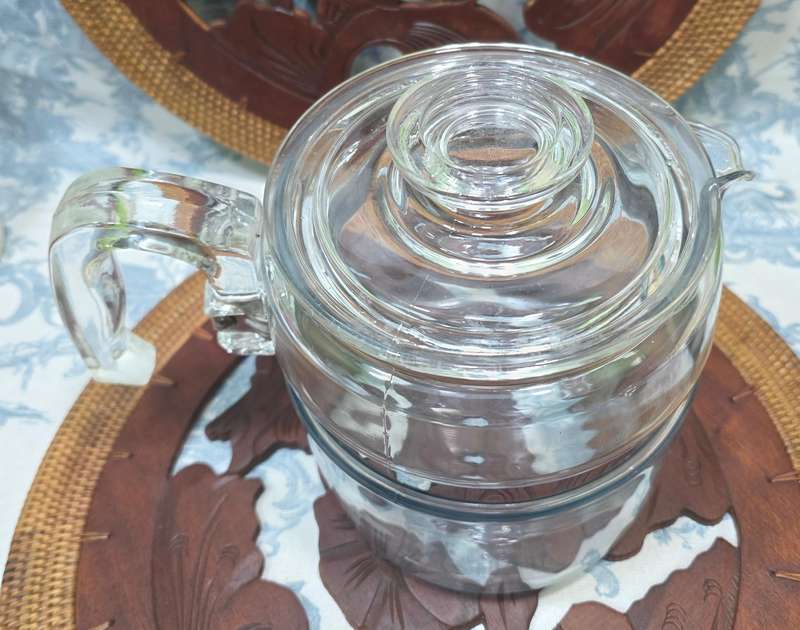 Vintage Pyrex Coffee Jug | Glass & Stainless Steel with Lid