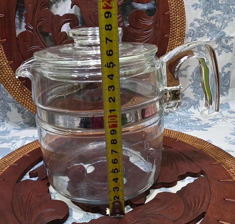 Vintage Pyrex Coffee Jug | Glass & Stainless Steel with Lid