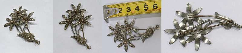 Vintage Jewelry Collection | 4 Brooches, 2 Pairs of Earrings & Decorative Tin