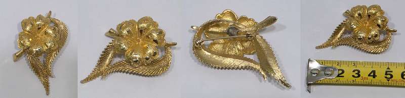 Vintage Jewelry Collection | 4 Brooches, 2 Pairs of Earrings & Decorative Tin