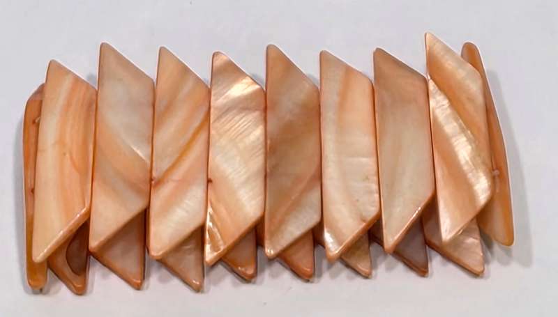 Vintage Stretch Bracelet | Peach Shell Pearls | Flexible Fit