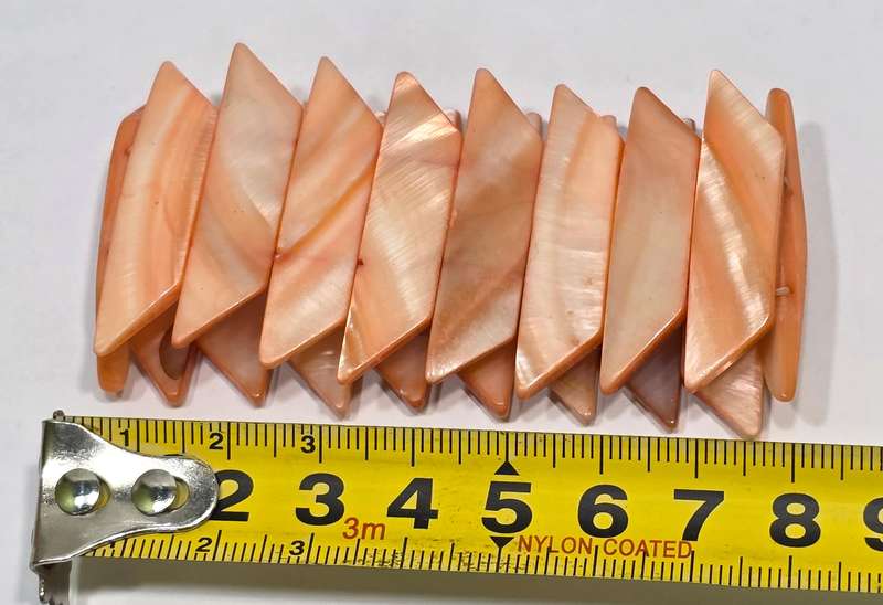 Vintage Stretch Bracelet | Peach Shell Pearls | Flexible Fit