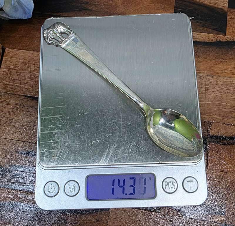 Vintage Sterling Silver Collectors Teaspoon | Elephant Design | 14.31g