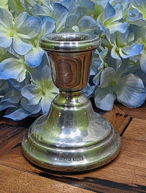 Vintage Sterling Silver Hallmarked Candle Holder