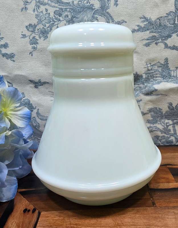 Old-School Cool | Vintage White Milk Bottle with Original Plastic Stopper