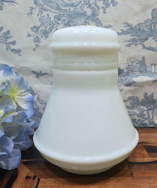 Old-School Cool | Vintage White Milk Bottle with Original Plastic Stopper