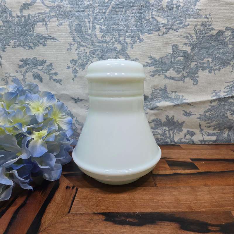 Old-School Cool | Vintage White Milk Bottle with Original Plastic Stopper