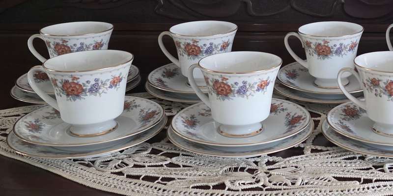 NORITAKE TREMONT 3081 | Elegant Contemporary Fine China Tea Set  Sri Lanka