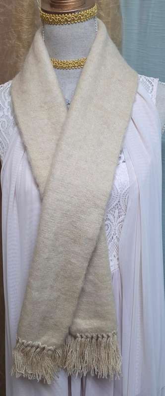 Soft Tan Winter Scarf with Tassels