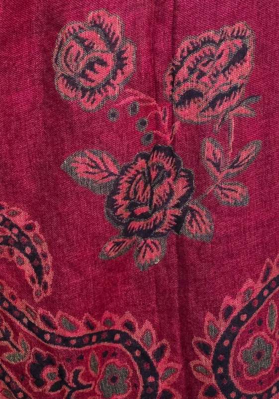 Woolworths 100% Scarf/Wrap | Dark Red & Old Gold | 69 x 200 cm