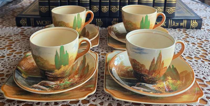 4 ROYAL DOULTON ` WOODLEY DALE` TEA TRIO SETS