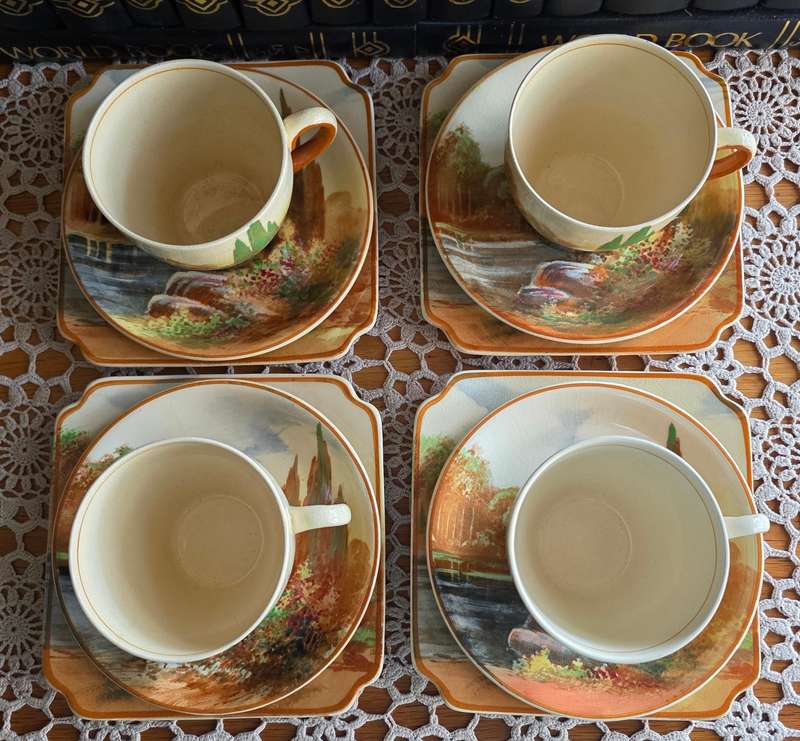 4 ROYAL DOULTON ` WOODLEY DALE` TEA TRIO SETS