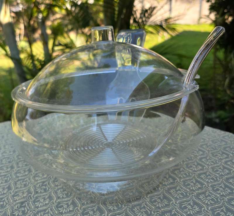 Clear Acrylic Salad Bowl with Matching Utensils