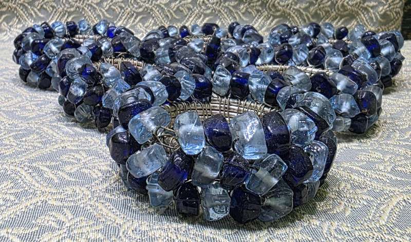 6 Glass Beads Napkin Rings