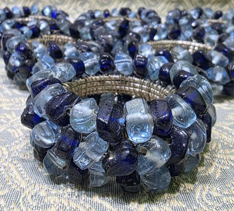 6 Glass Beads Napkin Rings