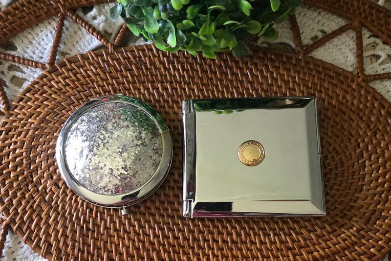 Set of Two Vintage-Style Compact Mirrors