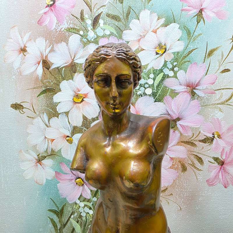 Copper-Plated Greek Lady Figurine  35 cm | Boutique Décor