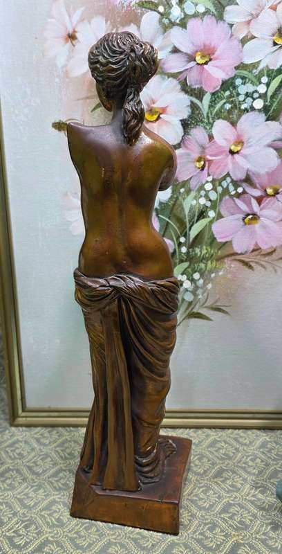 Copper-Plated Greek Lady Figurine  35 cm | Boutique Décor