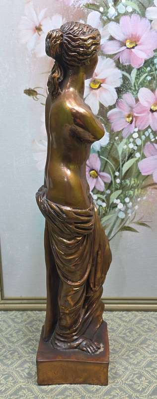 Copper-Plated Greek Lady Figurine  35 cm | Boutique Décor
