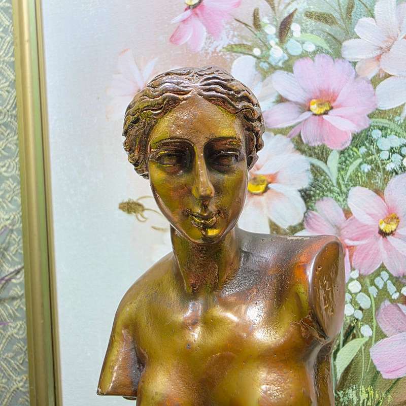 Copper-Plated Greek Lady Figurine  35 cm | Boutique Décor