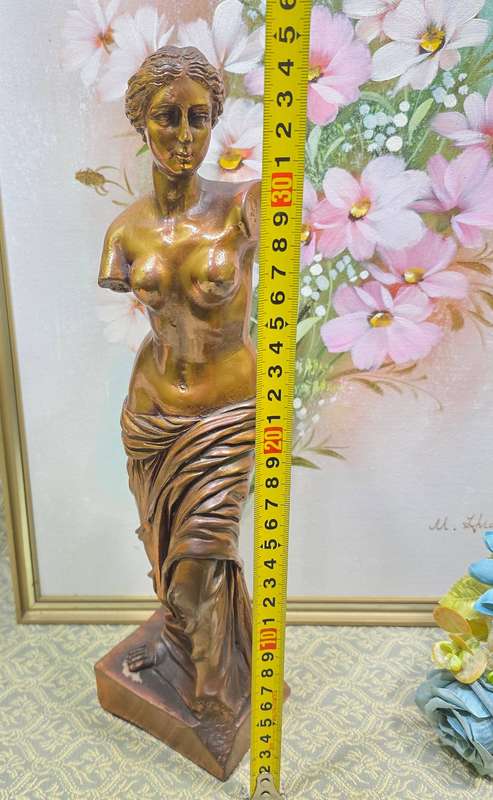 Copper-Plated Greek Lady Figurine  35 cm | Boutique Décor