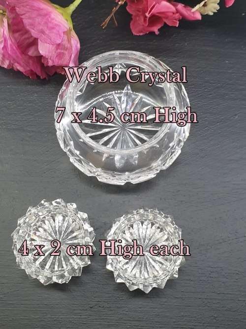 3 Crystal Candle Holders