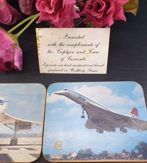 RARE CONCORDE PASSENGER PLACEMATS  SET OF 4