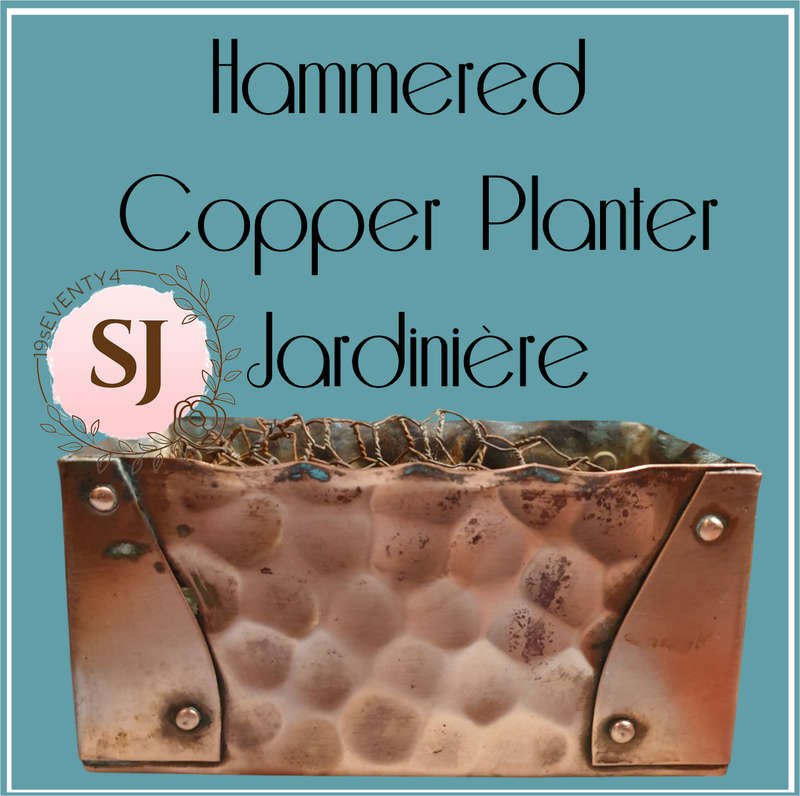 Vintage Hammered Copper Planter |  Jardinière |