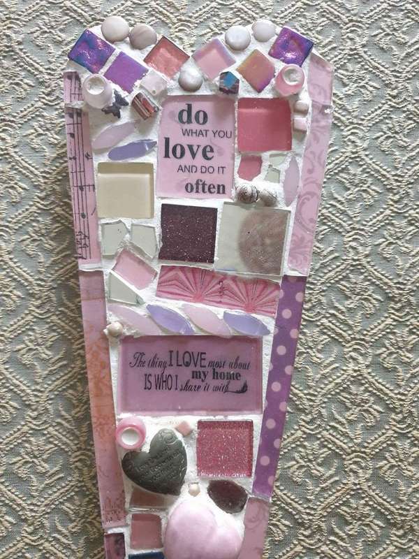 Heart tile wall art