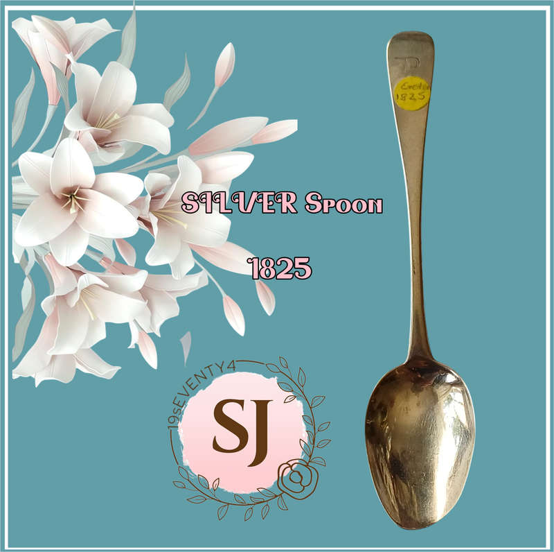 Antique Sterling Silver Spoon  Hallmarked 1825  Exeter  13.89g
