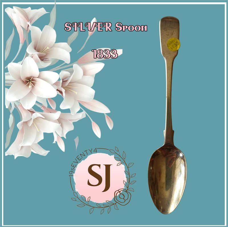 Antique Silver Spoon  Dated 1833  Exeter Hallmarked  17.73g