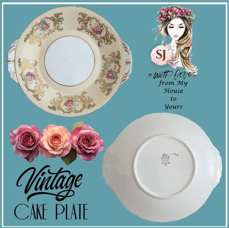 VINTAGE CAKE PLATE | Aynsley England Signed  | 1960s |