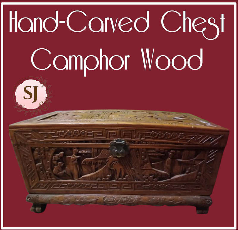 Oriental Camphor kist - hand carved