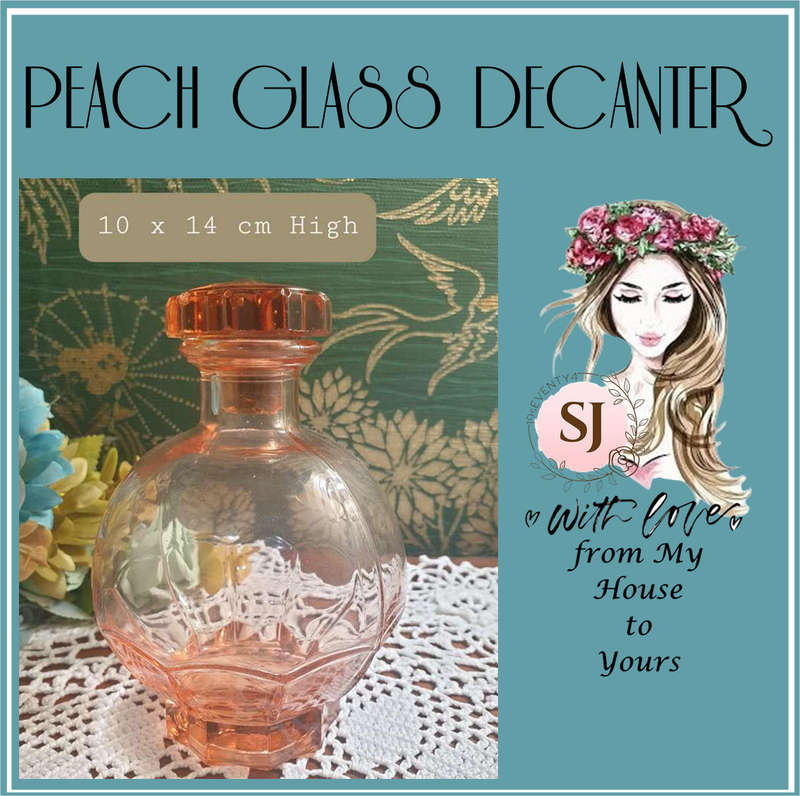 VINTAGE PEACH GLASS DECANTER