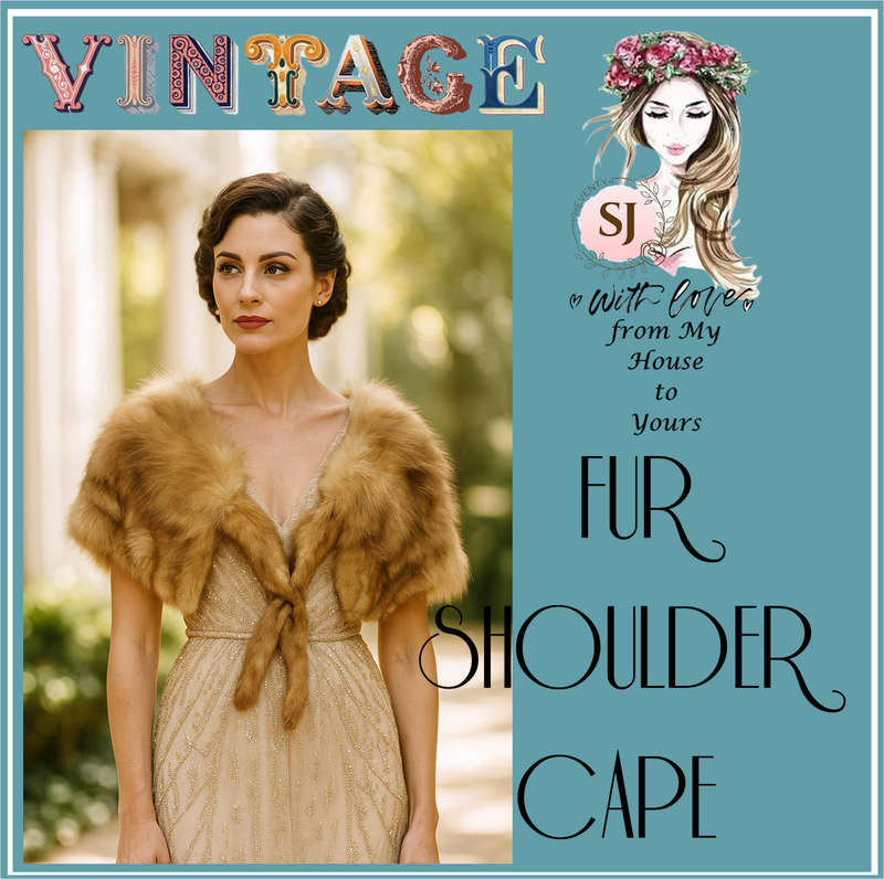 REAL VINTAGE  FUR SHOULDER CAPE