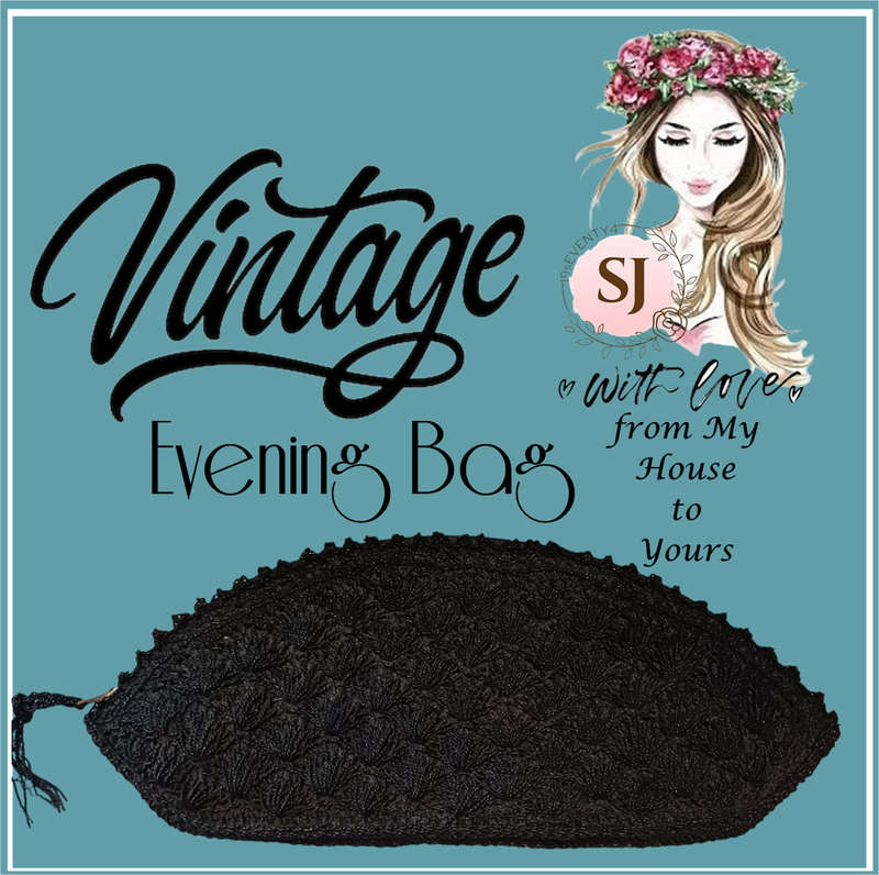 Vintage 1940s Black Evening Bag with YKK Zipper  Stunning Condition
