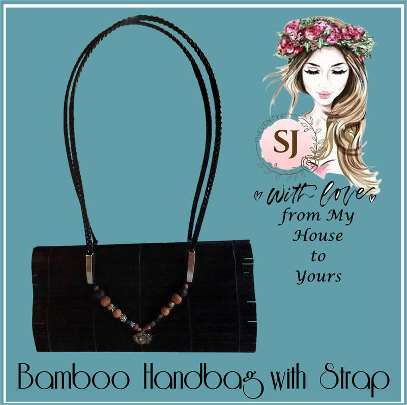 Natural Eco-Friendly Bamboo Handbag with Strap  Made in Thailand  31 x 10 x 44 including strap