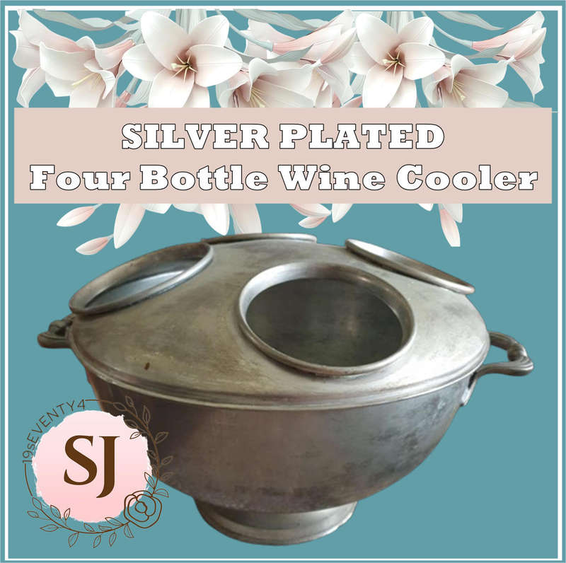 VINTAGE  SILVER PLATED 4 BOTTLE WINE COOLER
