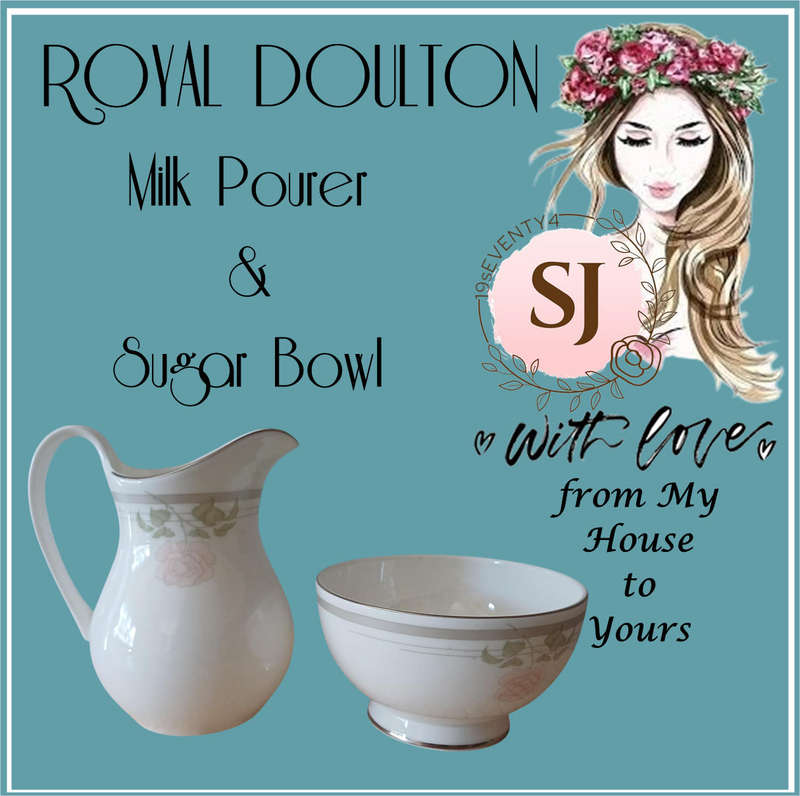 Vintage 1984 Royal Doulton "Twilight Rose" Milk Pourer & Sugar Bowl  Elegant Tea-Time Charm