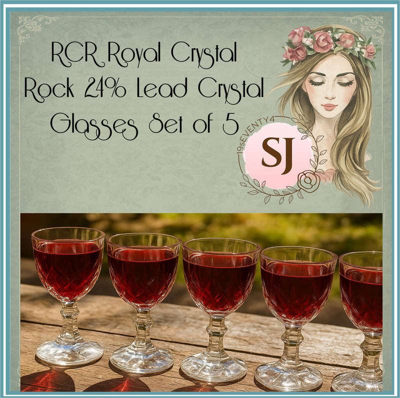 RCR Royal Crystal Rock 24% Lead Crystal Glasses Set of 5