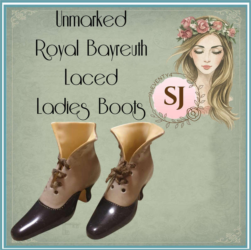 Unmarked Royal Bayreuth Laced Ladies Boots