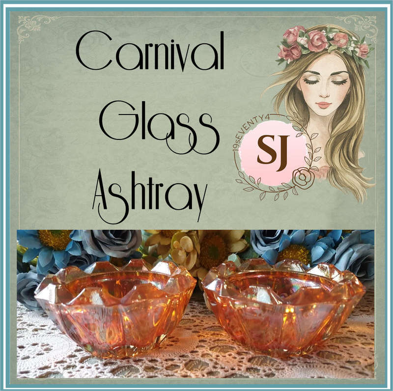 Set of Vintage Carnival Glass Ashtray | Could be used for Candle Holders | DECOR