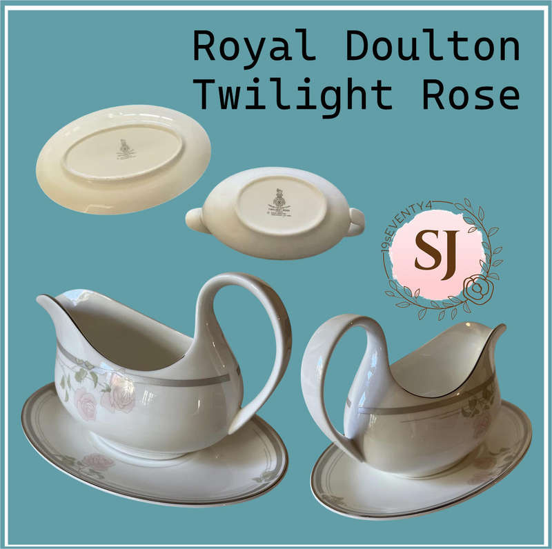 Royal Doulton Twilight Rose  | Gravy Boat & Saucer |