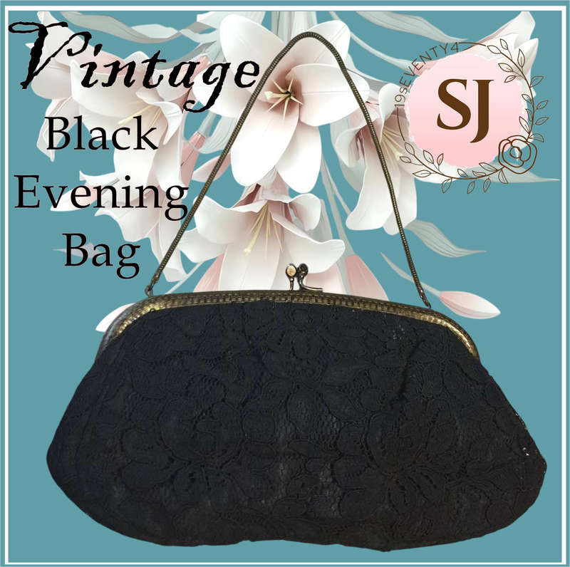 SMALL VINTAGE LACE BLACK BAG | CARLA |
