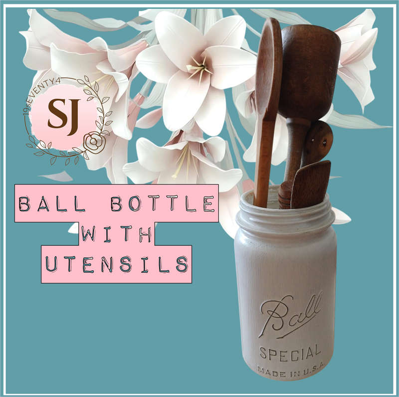 Vintage Ball Bottle with Utensils