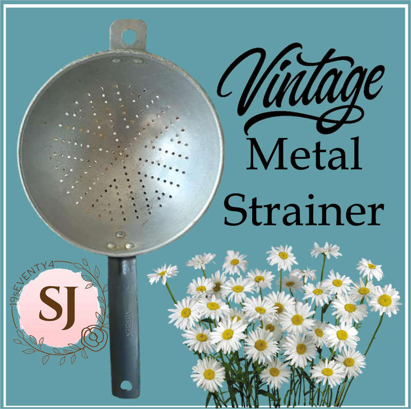 From Granny`s Kitchen.....Very Special And Beautiful Vintage Metal Food Strainer