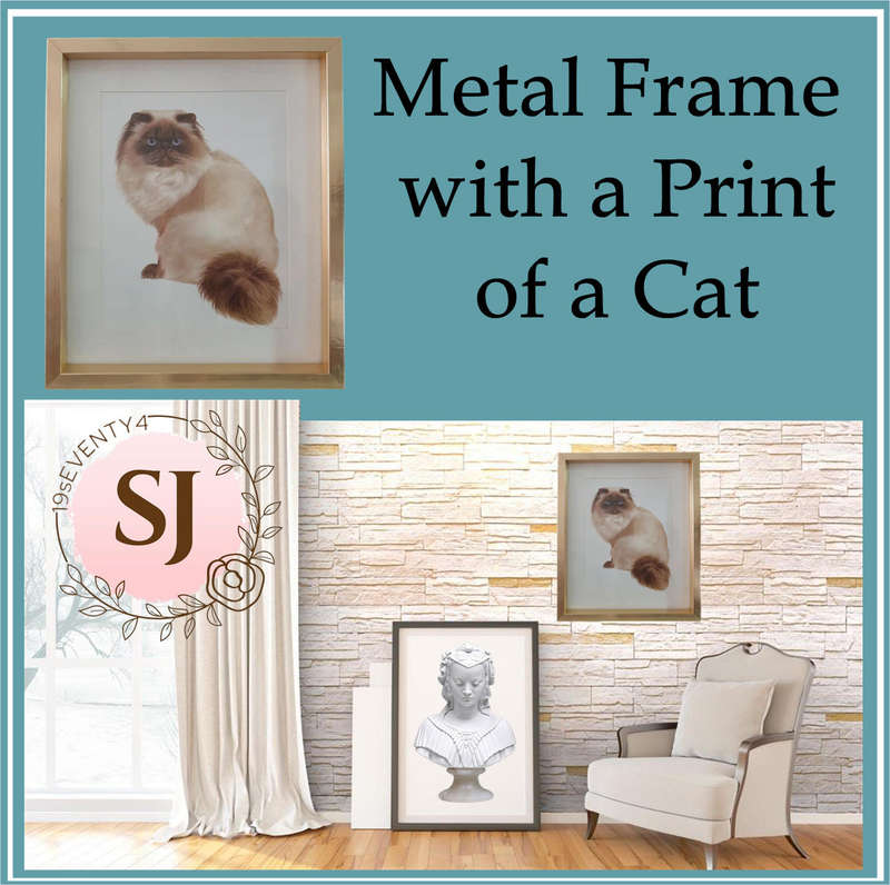 Metal Frame with a Print of a Cat
