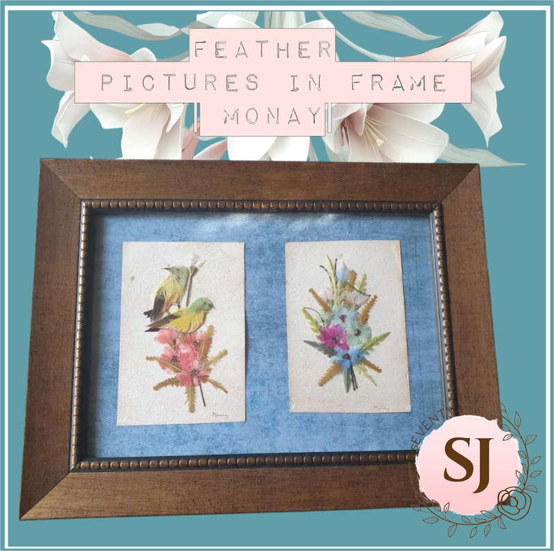 Vintage Feather Pictures in Frame  | Monay|
