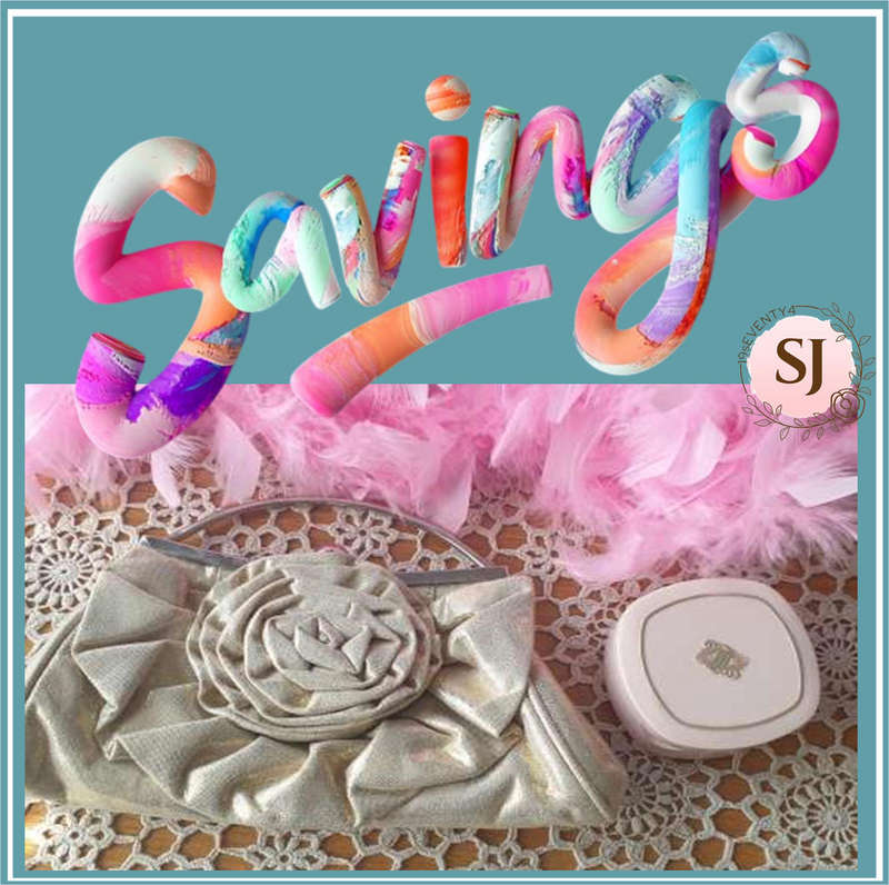 Small Handbag with Vintage Powder Compact