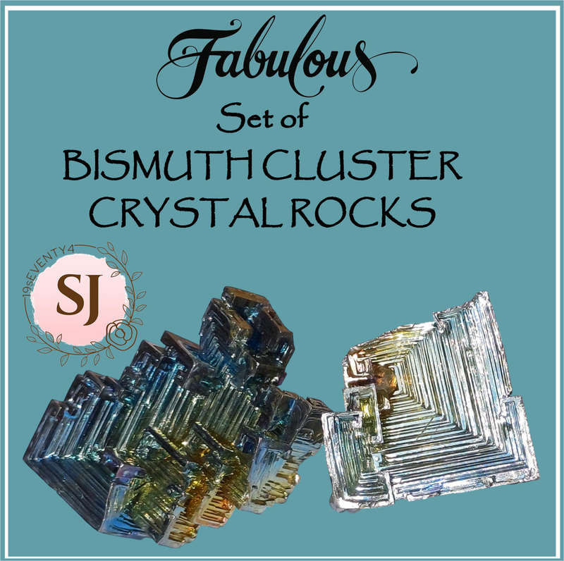 two Bismuth cluster crystal rocks
